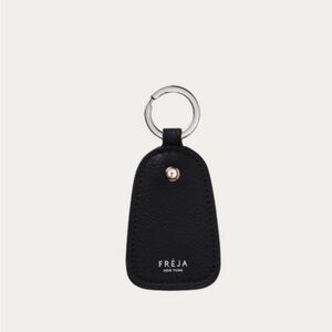 Freja Black Leather Keychain
